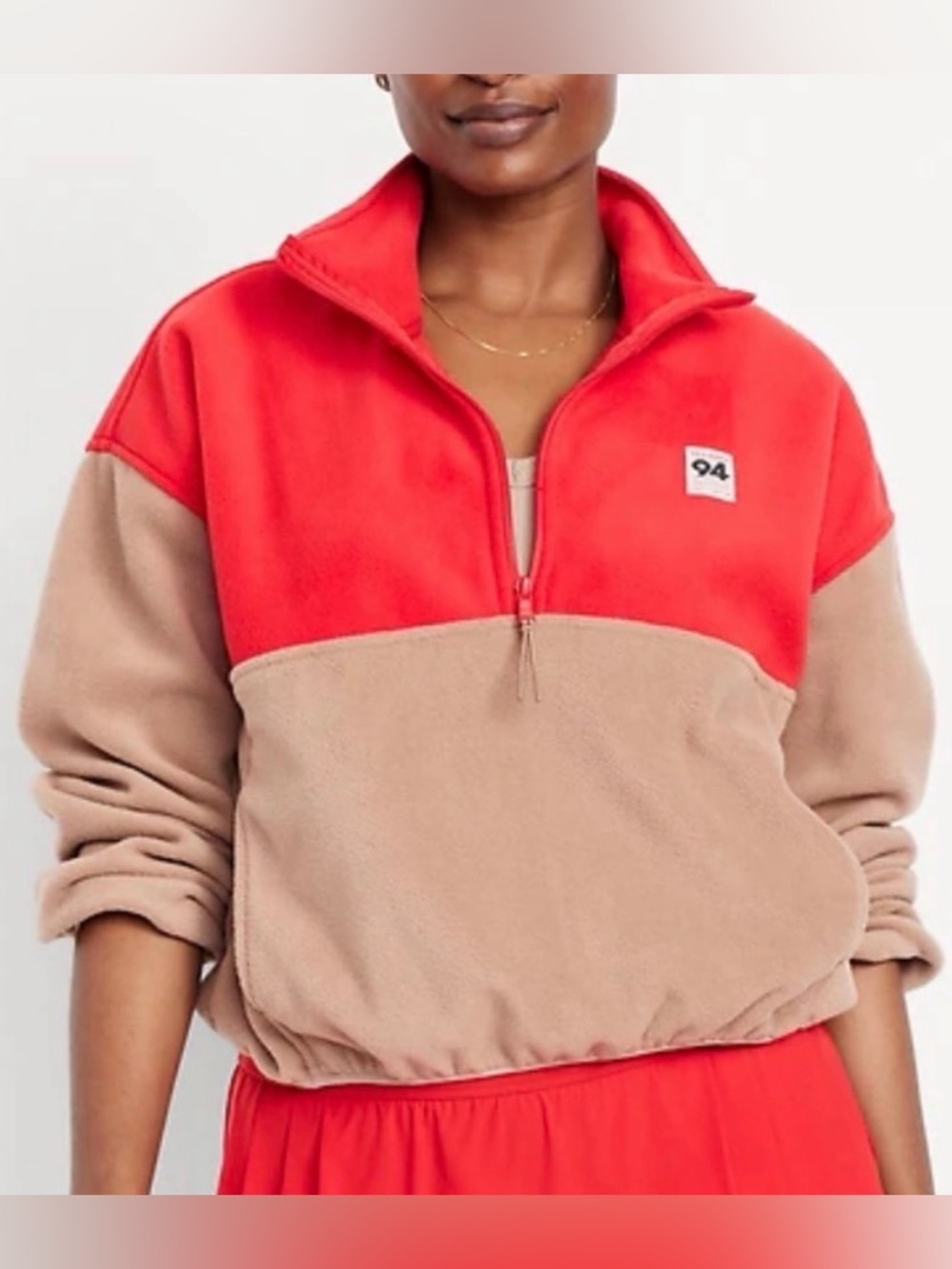 Old Navy Oversized Performance Microfleece Cropped Half Zip, sz L Tall